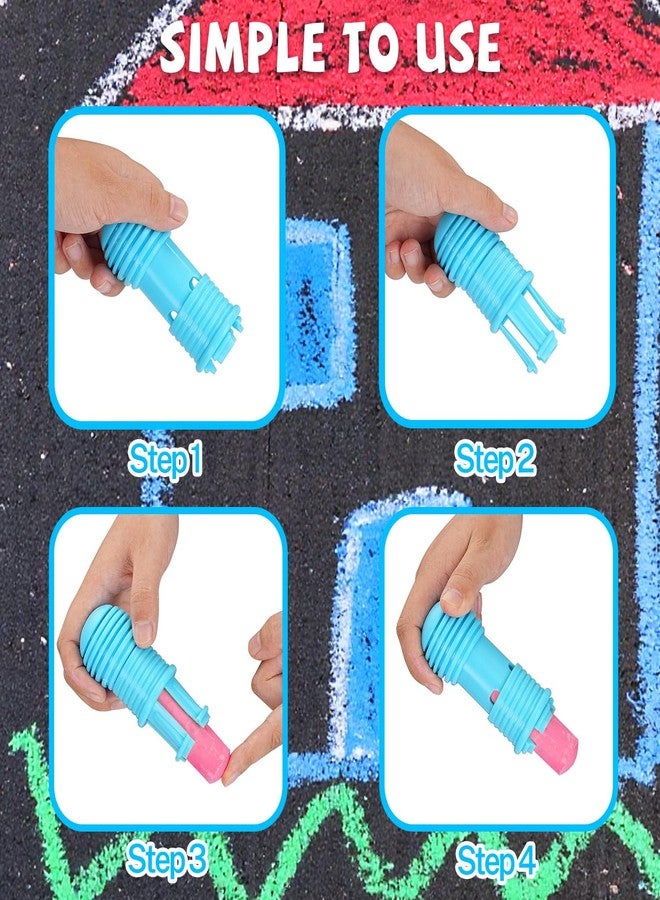 VEESA Sidewalk Chalk for Kids, Bucket Pack (46 Count + 2 Chalk Holders), Jumbo | Washable | Non-Toxic, Colored Chalks Bulk Set for Driveway, Outdoor Activities - Image 4